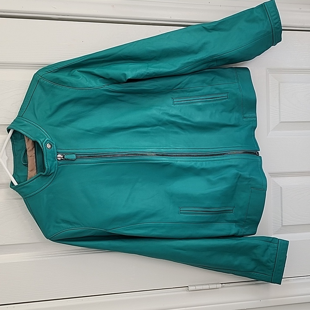 Coach Green Leather Jacket